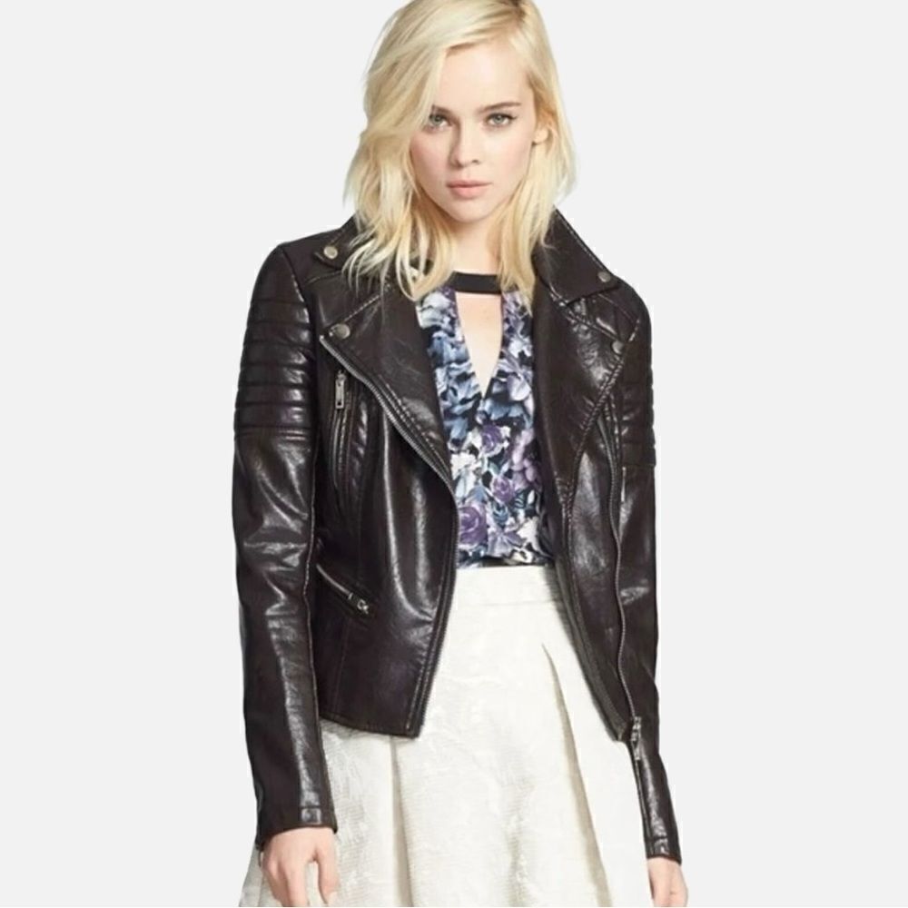 Blank NYC Quilted Faux Leather Moto Jacket